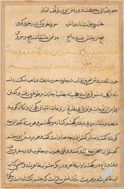 Page from Tales of a Parrot Tuti-nama: text page by Unbekannt