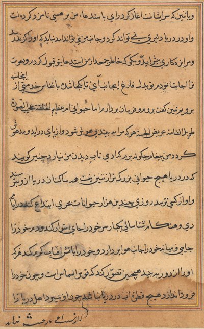Page from Tales of a Parrot Tuti-nama: text page by Unbekannt