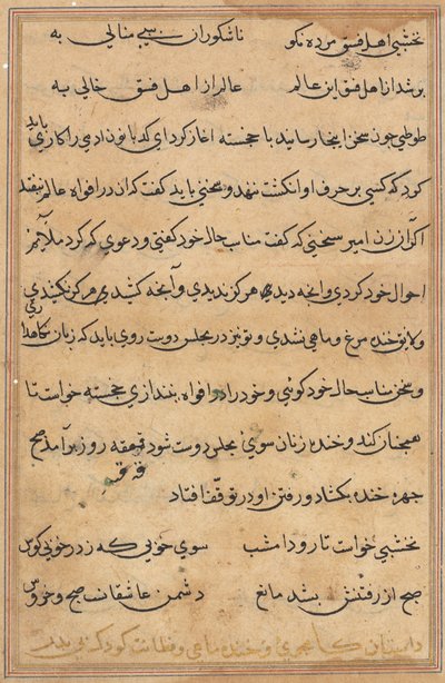 Page from Tales of a Parrot Tuti-nama: text page, c. 1560 by Unbekannt
