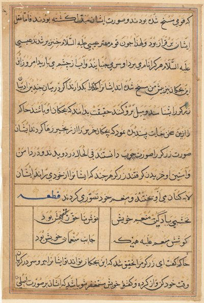 Page from Tales of a Parrot Tuti-nama: Text Page by Unbekannt