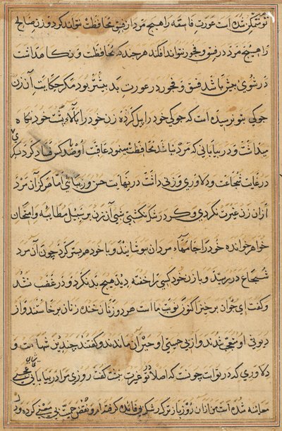 Page from Tales of a Parrot Tuti-nama: Text Page by Unbekannt