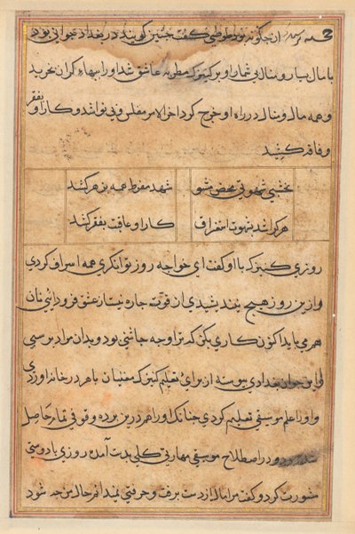 Page from Tales of a Parrot Tuti-nama: Text Page by Unbekannt