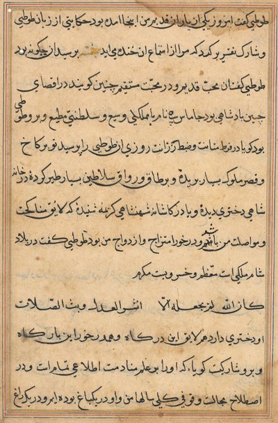 Page from Tales of a Parrot Tuti-nama: text page by Unbekannt