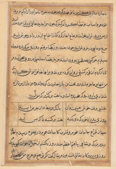 Page from Tales of a Parrot Tuti-nama: text page, c. 1560 by Unbekannt