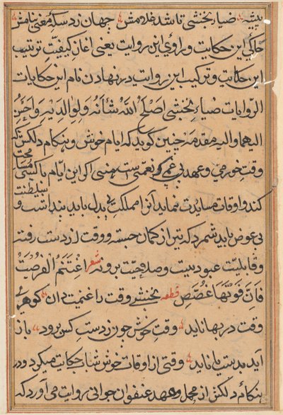 Page from Tales of a Parrot Tuti-nama: Text Page by Unbekannt