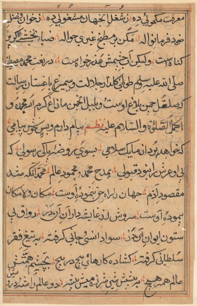 Page from Tales of a Parrot Tuti-nama: text page by Unbekannt