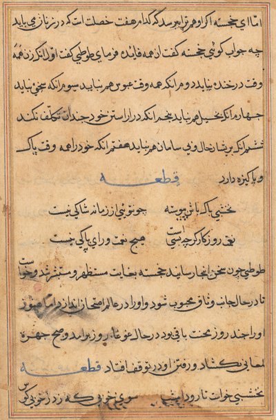 Page from Tales of a Parrot Tuti-nama: Text Page, c. 1560 by Unbekannt