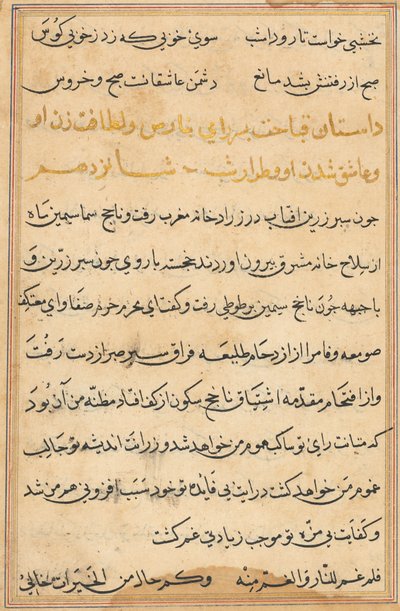 Page from Tales of a Parrot Tuti-nama: text page by Unbekannt