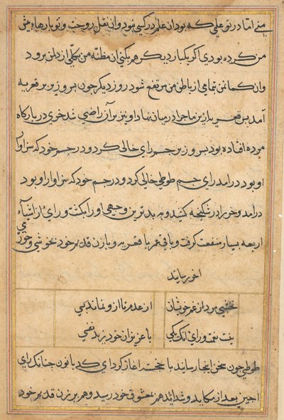 Page from Tales of a Parrot Tuti-nama: text page by Unbekannt