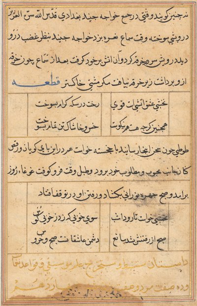 Page from Tales of a Parrot (Tuti-nama): text page by Unbekannt