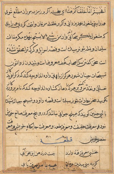 Page from Tales of a Parrot Tuti-nama: Text Page by Unbekannt