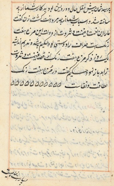 Page from Tales of a Parrot Tuti-nama: text page by Unbekannt