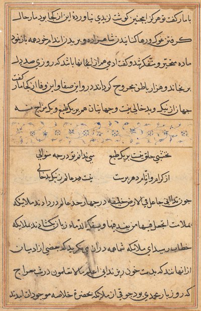 Page from Tales of a Parrot Tuti-nama: Text Page by Unbekannt