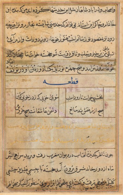 Page from Tales of a Parrot Tuti-nama: text page by Unbekannt