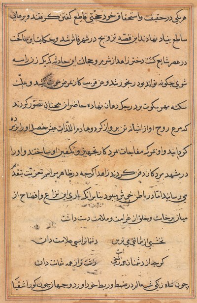 Page from Tales of a Parrot Tuti-nama: Text Page by Unbekannt