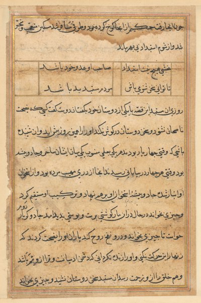 Page from Tales of a Parrot Tuti-nama: Text Page by Unbekannt