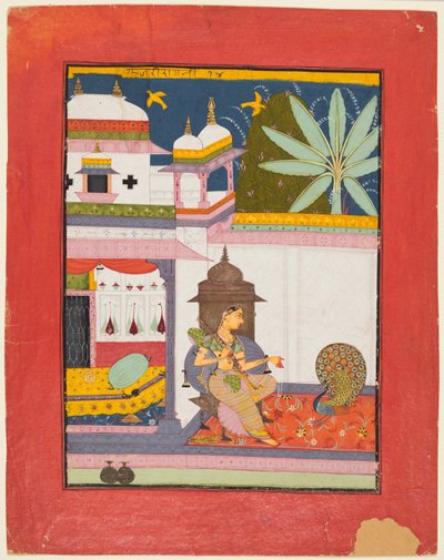 Page from a Ragamala series: Gujari Ragini, c. 1680 by Unbekannt