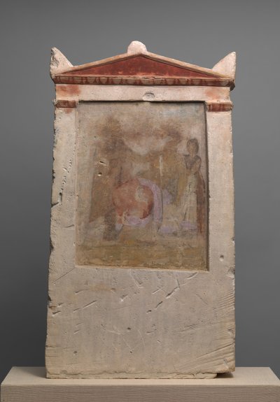 Painted Limestone Funerary Stele with a Woman in Childbirth by Unbekannt