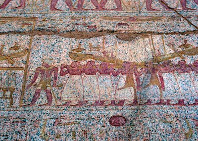 Relief showing a Ra sun boat carried in a procession, Ancient Egyptian by Unbekannt