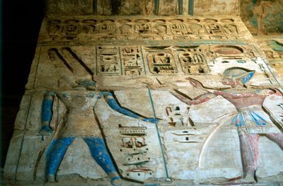 Painted Relief, Temple of Rameses III, Medinet Habu, Egypt, 12th Century BC by Unbekannt
