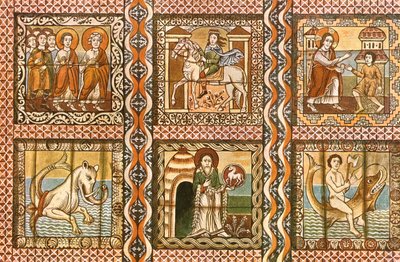 Painted Wooden Ceiling in St. Martins Church, Zillis, Switzerland by Unbekannt