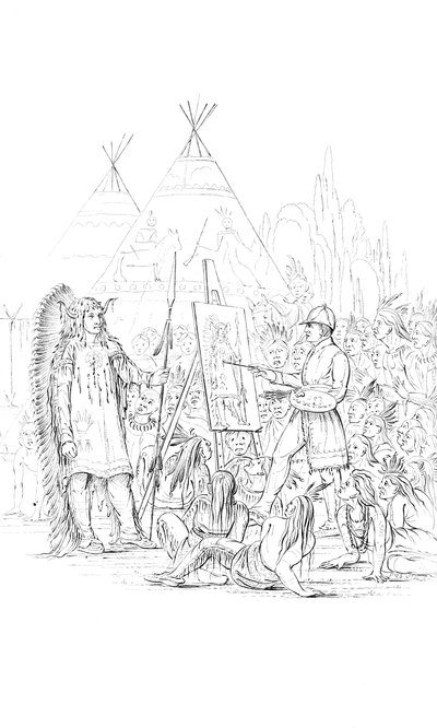 Painting a Portrait of a Native American by Unbekannt