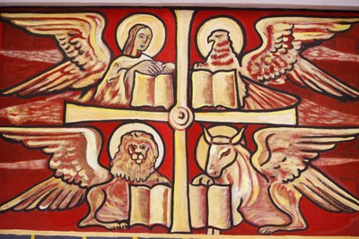 Painting in Lome Cathedral: Evangelists, Lome, Togo by Unbekannt