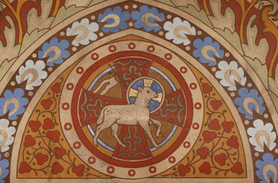 Painting of Christ the Lamb in St Matthias Church, Budapest, Hungary by Unbekannt