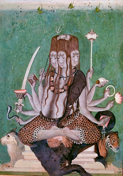 Painting of the god Siva with attributes by Unbekannt