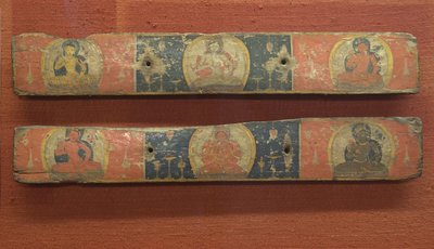 Pair of Manuscript Covers: Prajnaparamita Flanked by Bodhisattvas by Unbekannt