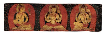 Pair of Manuscript Covers with Three Deities and Three Hierarchs by Unbekannt