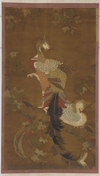 Pair of Phoenixes on a Paulownia Tree, Ming Dynasty, 16th Century by Unbekannt