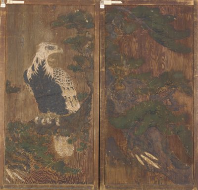 Pair of Doors with Eagle on a Pinetree on One Side, Momoyama period, 17th century by Unbekannt