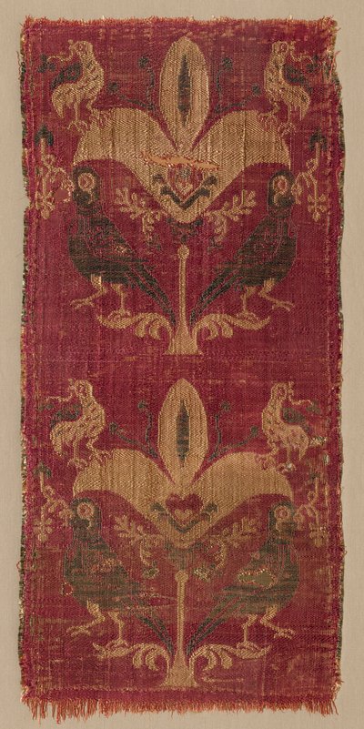 Palmettes and Birds from a Tunic or Curtain, 500s-600s by Unbekannt