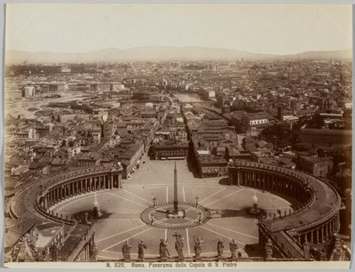 Panorama dalla Cupola di S. Pietro, Rome, c. 1860s by Unbekannt