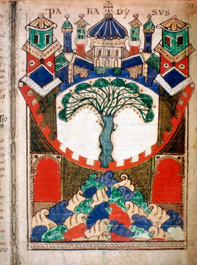 Paradise, a Page from Liber Floridus, 12th Century by Unbekannt