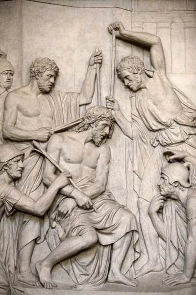 Sculpture in Saint Roch church: Jesus tortured, Paris, France by Unbekannt