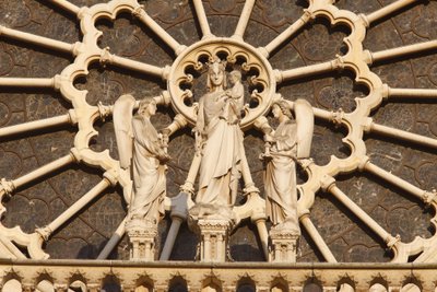 Paris Notre Dame Cathedral west wing: Virgin and Child and Angels, Paris, France by Unbekannt