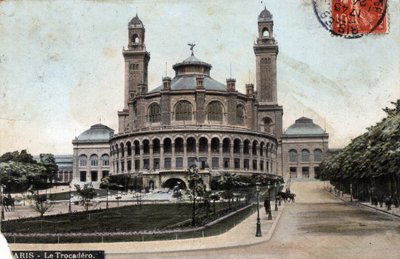 Paris: exterior view of the Palais du Trocadero - Postcard dated 1908 by Unbekannt