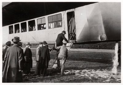 Passengers boarding Zeppelin LZ 11 Viktoria Luise, c1912-1914 1933 by Unbekannt