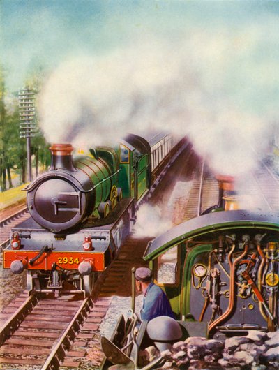 Passing at Speed. An unusual view from the tender of a goods engine by Unbekannt