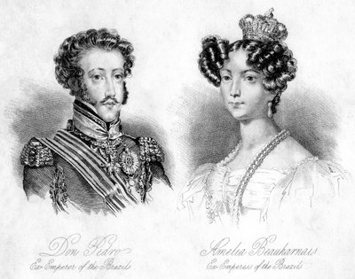 Pedro I, Emperor of Brazil and Princess Amelie of Leuchtenberg by Unbekannt
