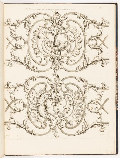 Small Balcony and other Grillwork from the Residence of Jean Lamour, pl. 23 in Recueil des Ouvrages de Serrurerier by Unbekannt