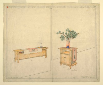 Piano Bench and Taboret, Henry J. Allen Residence, Wichita, KA, 1917 by Unbekannt