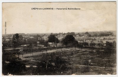 Picardy, Aisne, Crepy in Laonnois: panorama of Notre-Dame - Postcard late 19th-beginning 20th century by Unbekannt