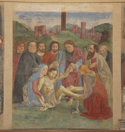 Pieta fresco in the Vespucci Chapel, Ognissanti, Florence, Italy (photo) by Unbekannt