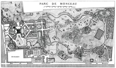 Plan of Monceau Park, Paris, 1778, 1885 by Unbekannt