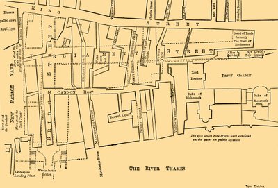 Plan of a Portion of Westminster Between 1734 and 1748 - Before the Erection of Parliament Street by Unbekannt