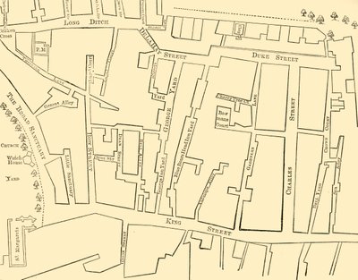 Plan of a Portion of Westminster Before the Erection of Great George Street by Unbekannt