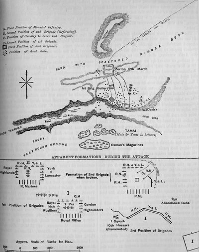 Plan of the Battle of Tamai, March 13, 1884 by Unbekannt